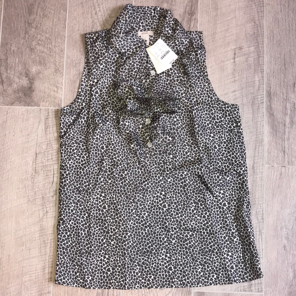 NEW WITH TAG J. Crew Ruffled Blouse Silk 100%